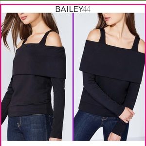 Revolve X Bailey 44 Soulmate Cold-Shoulder Long Sleeve Black Sweatshirt